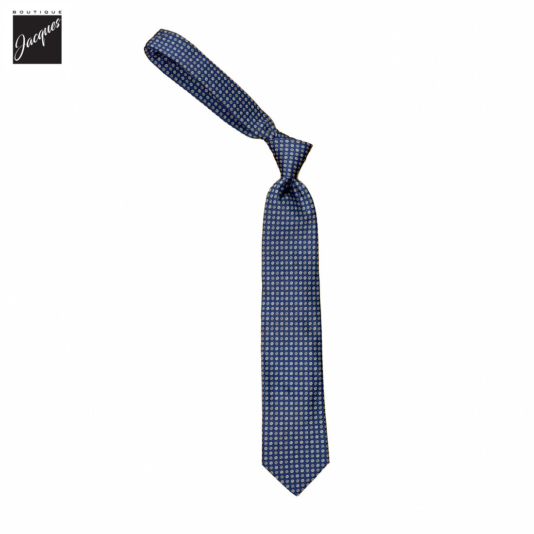 Dark Blue Micro Dot Woven Silk Tie - Paolo Albizzati - Boutique Jacques International