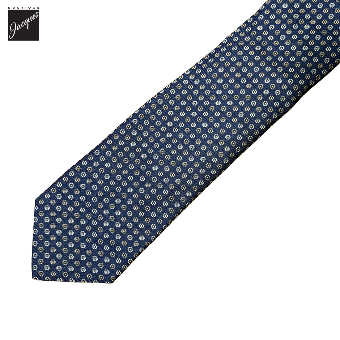 Dark Blue Micro Dot Woven Silk Tie - Paolo Albizzati - Boutique Jacques International