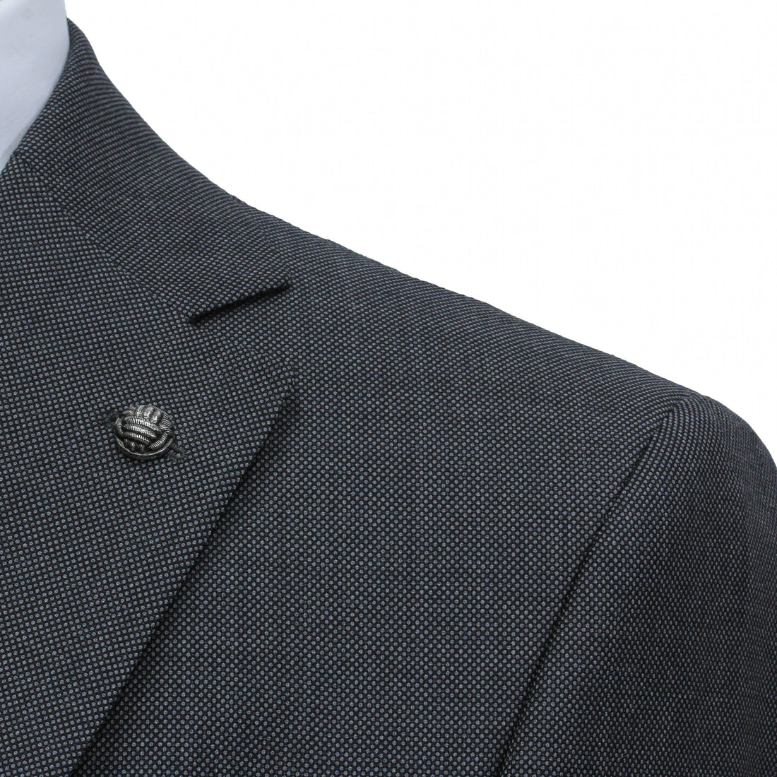 Mid Gray Semi-Solid Nailhead Esprit Modern Fit Wool Suit - Jack Victor