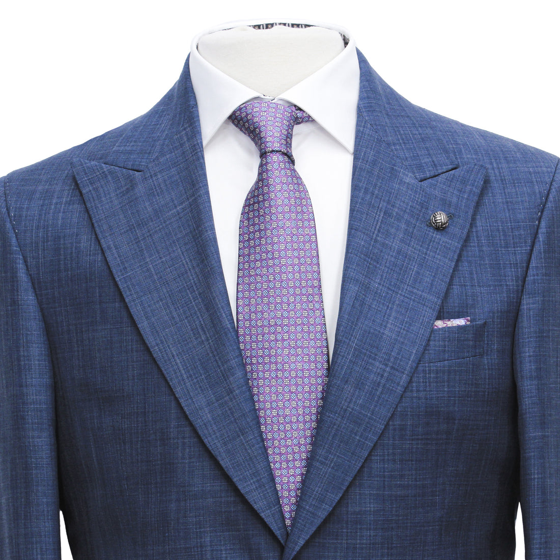 Blue Check Super 150's Wool-Silk Morgan Contemporary Fit Suit - Jack Victor 1913