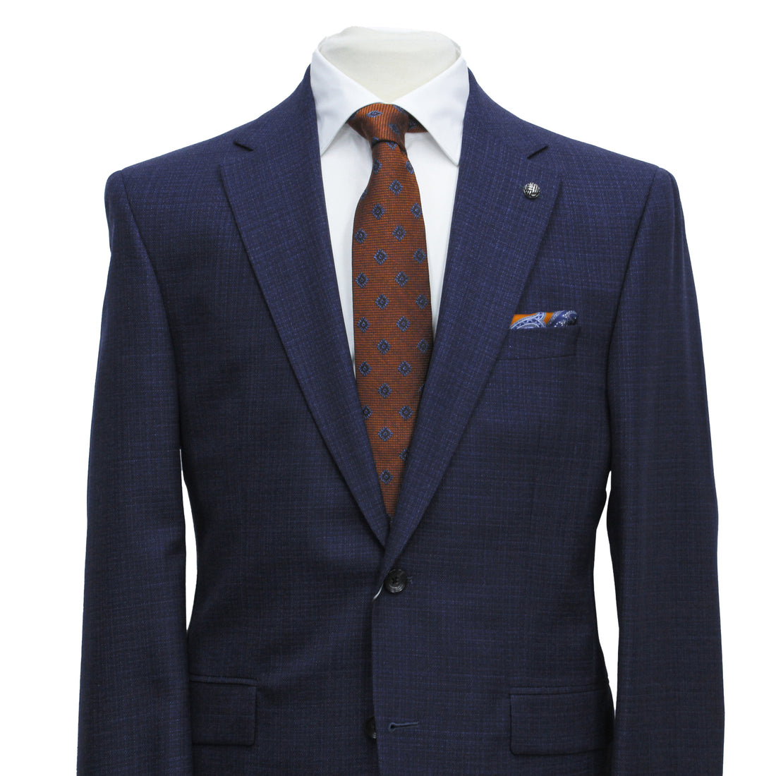 Mid Blue Mélange Esprit Modern Fit Wool Suit - Jack Victor