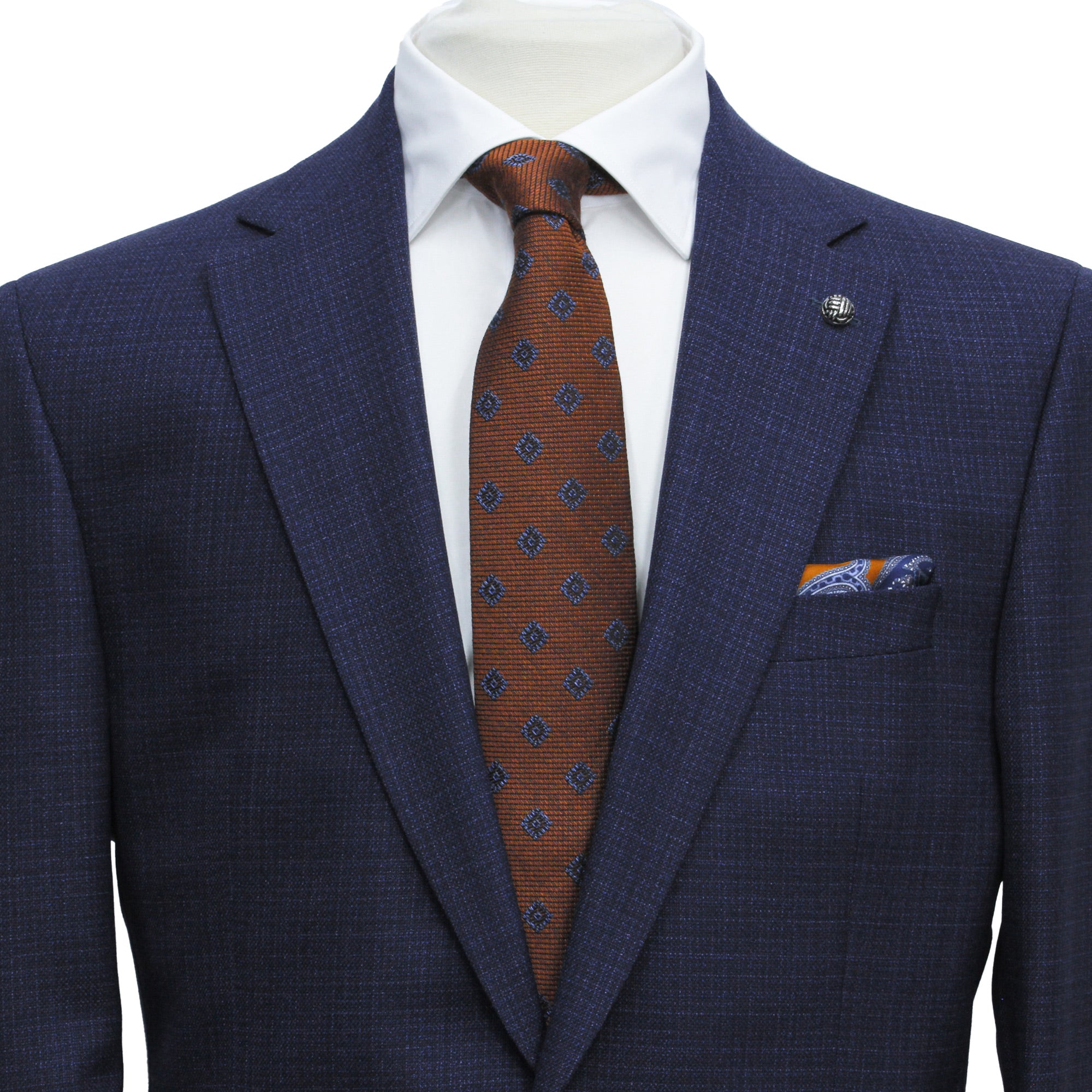 Mid Blue Mélange Esprit Modern Fit Wool Suit - Jack Victor