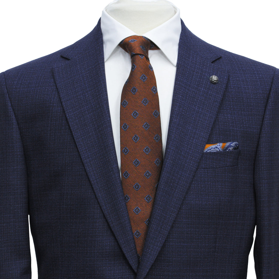 Mid Blue Mélange Esprit Modern Fit Wool Suit - Jack Victor