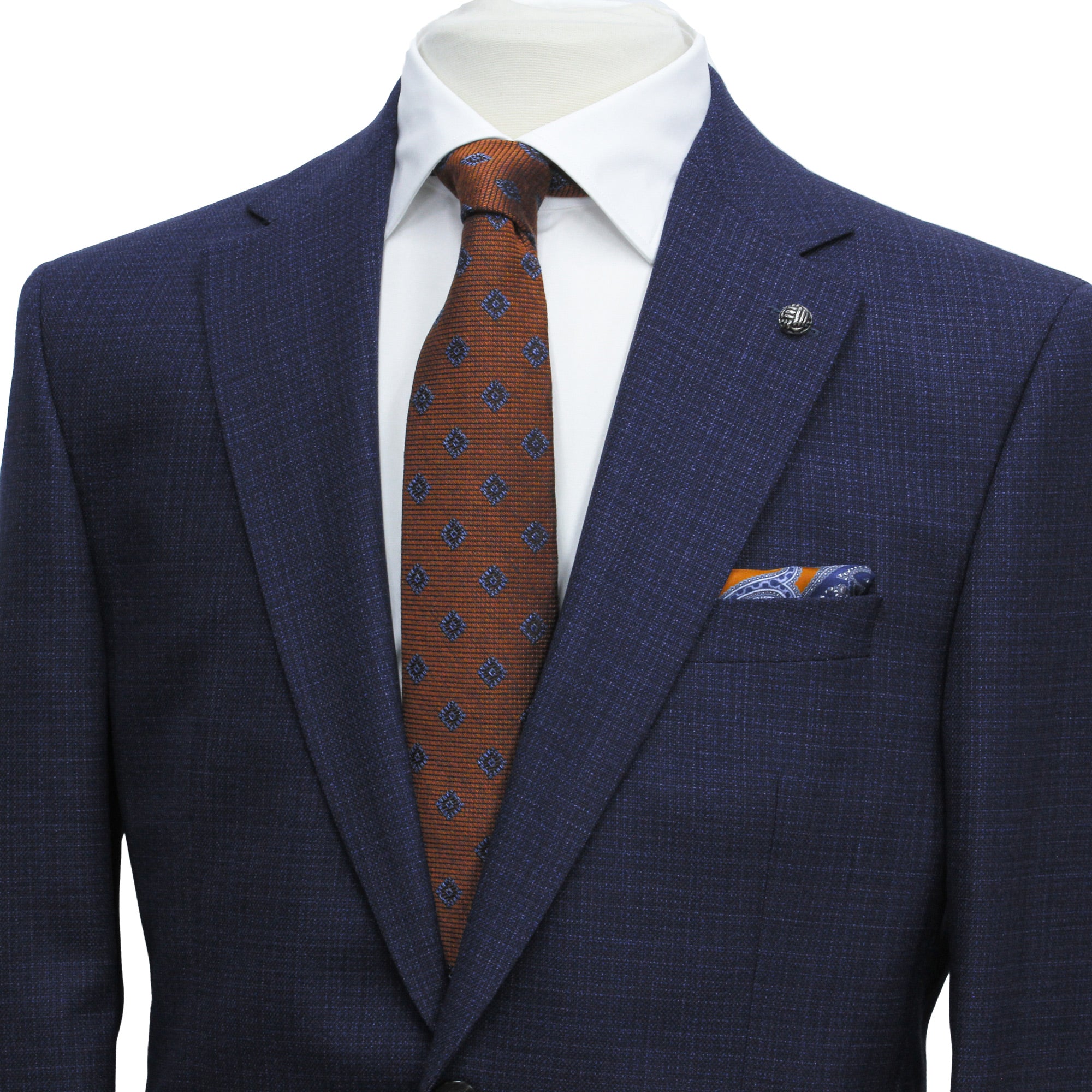 Mid Blue Mélange Esprit Modern Fit Wool Suit - Jack Victor