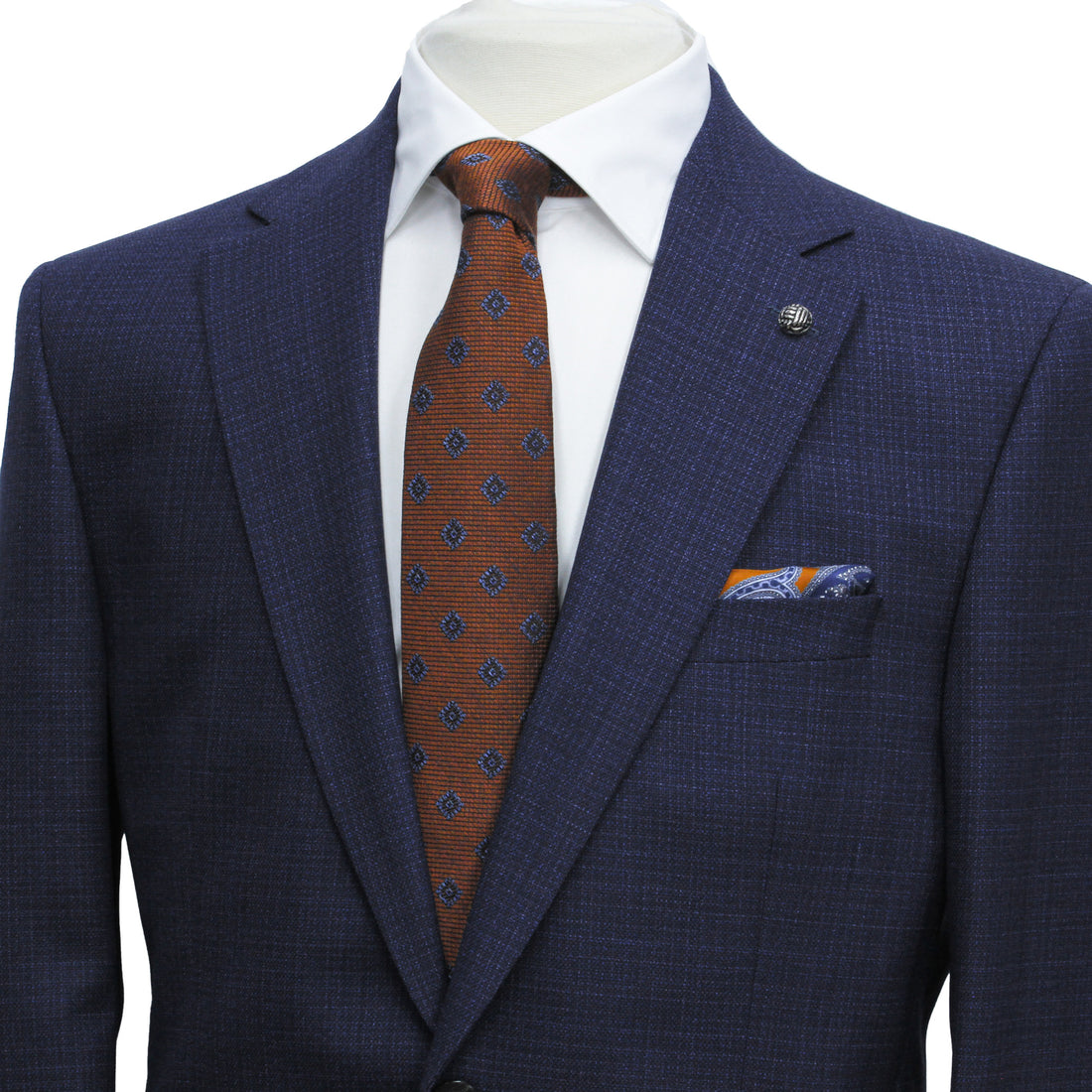 Mid Blue Mélange Esprit Modern Fit Wool Suit - Jack Victor
