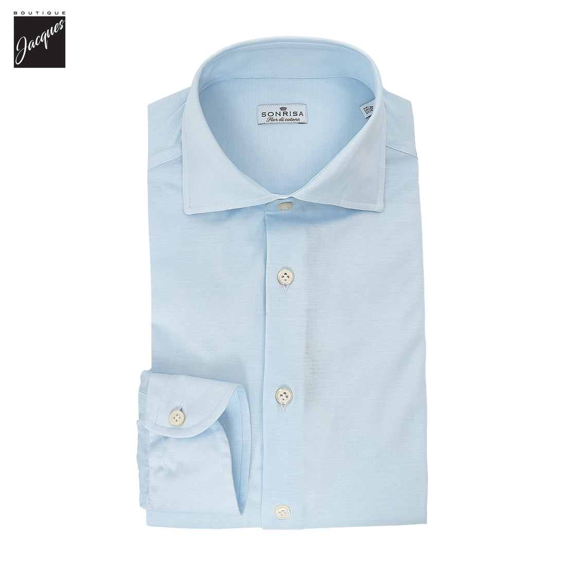 Soft Blue Knit Cotton Modern Fit Casual Shirt - SONRISA - Boutique Jacques International
