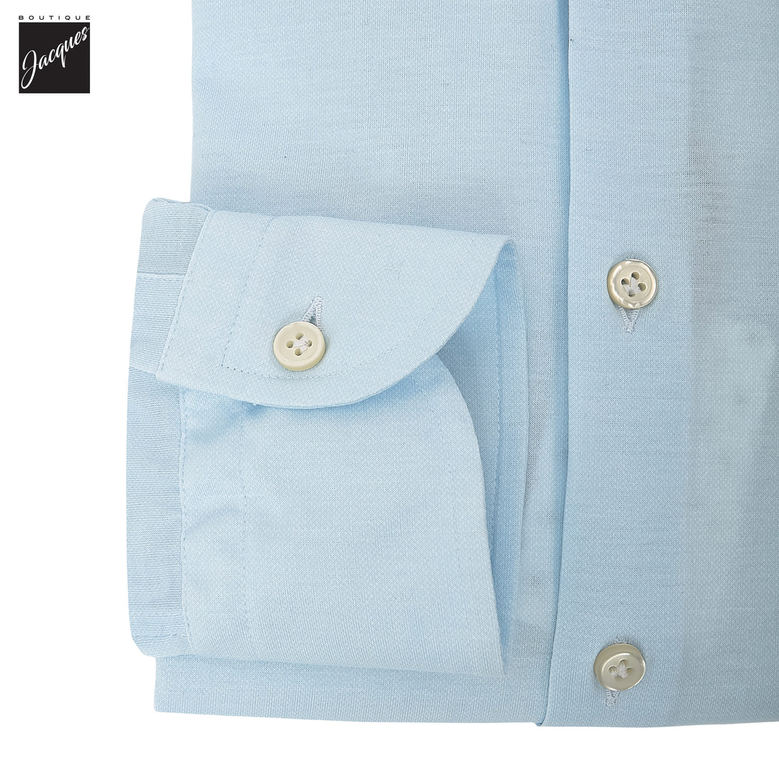 Soft Blue Knit Cotton Modern Fit Casual Shirt - SONRISA - Boutique Jacques International