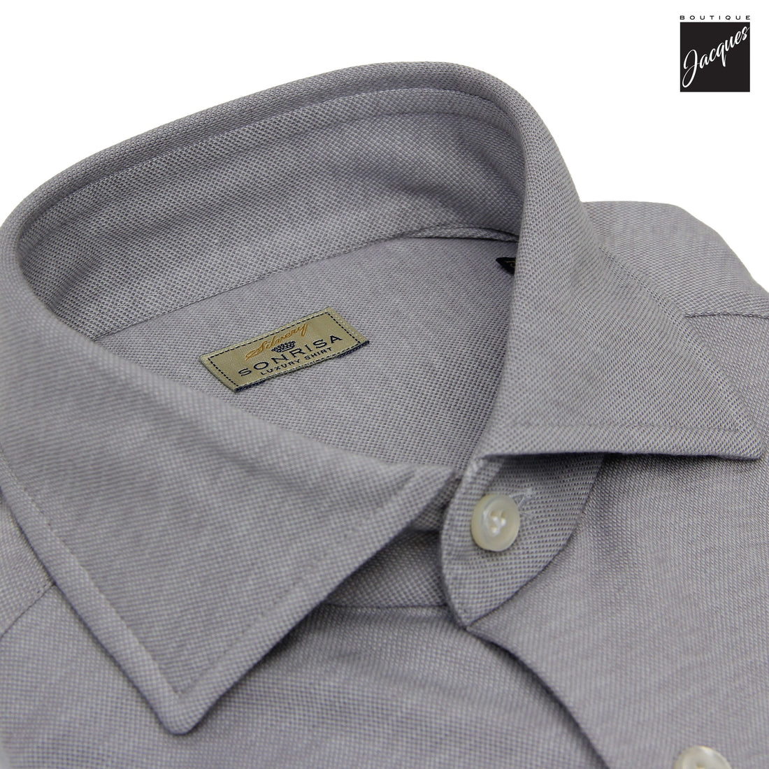 Light Gray Solid Lux Cotton-Lyocell Jersey Stretch Casual Shirt - SONRISA