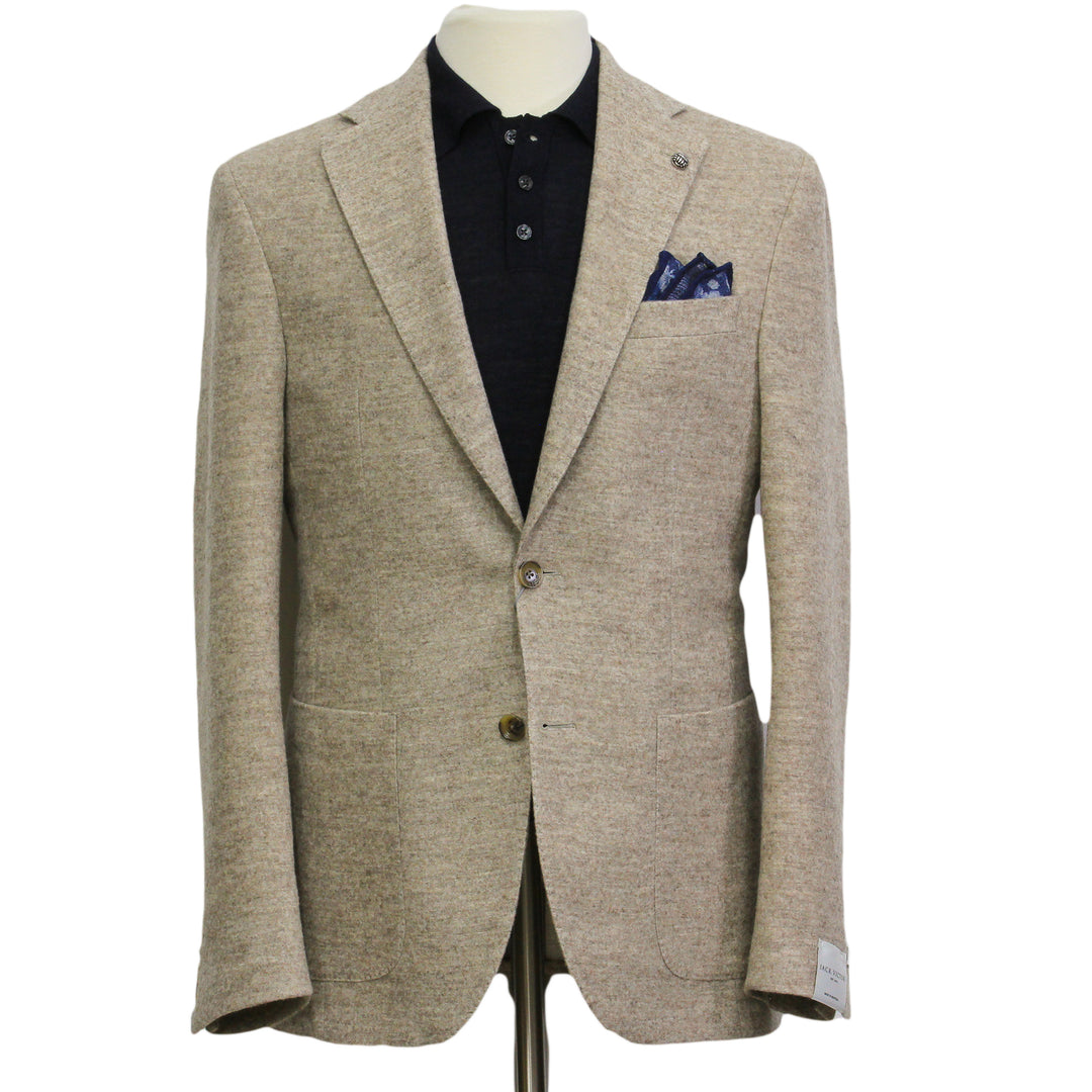 Oatmeal Mélange Morton Contemporary Wool/Cotton/Cashmere Sport Jacket - Jack Victor