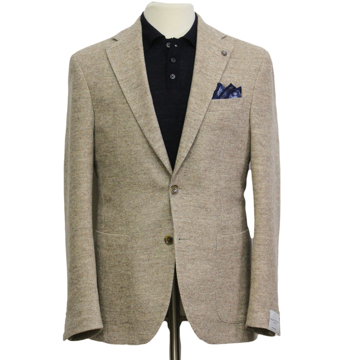 Oatmeal Mélange Morton Contemporary Wool/Cotton/Cashmere Sport Jacket - Jack Victor