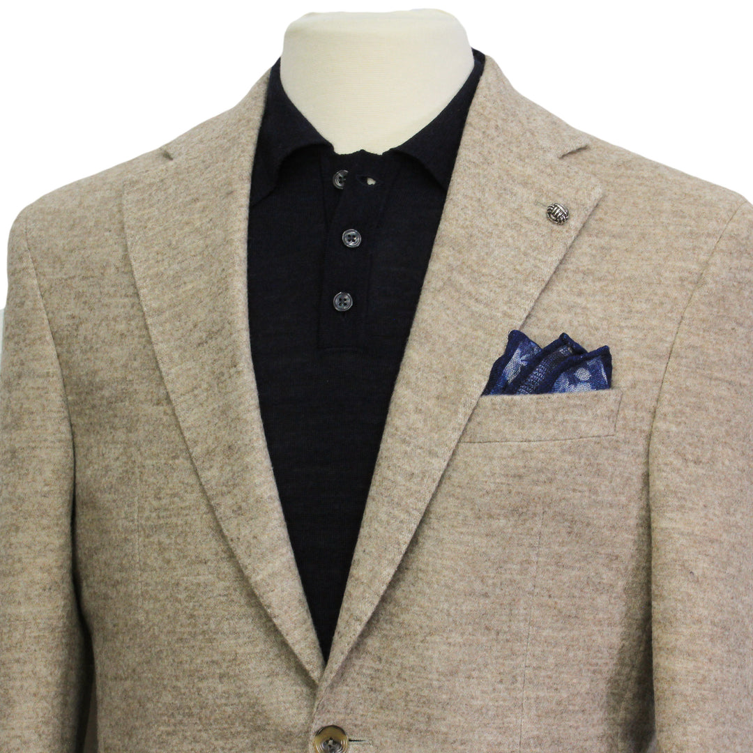 Oatmeal Mélange Morton Contemporary Wool/Cotton/Cashmere Sport Jacket - Jack Victor