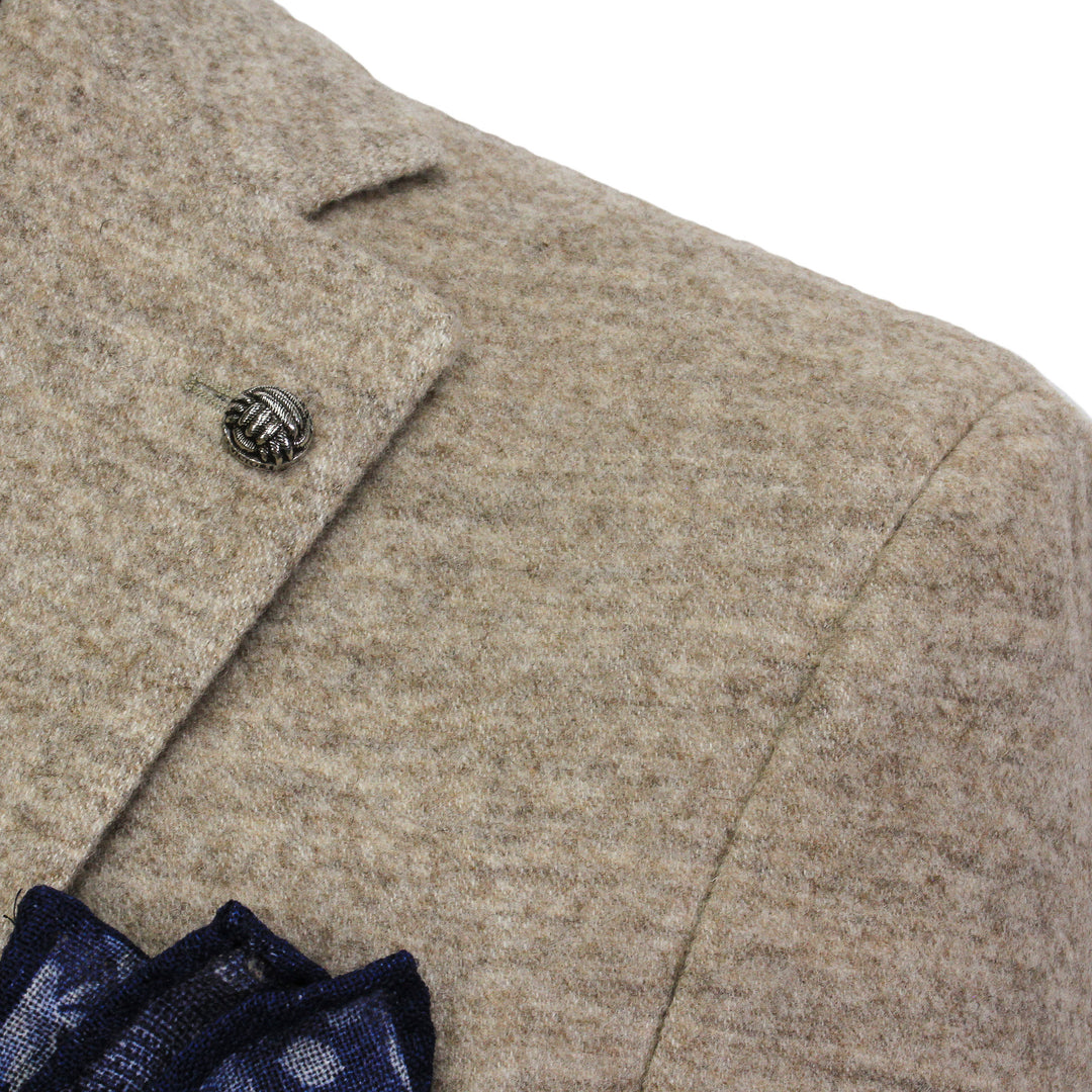 Oatmeal Mélange Morton Contemporary Wool/Cotton/Cashmere Sport Jacket - Jack Victor