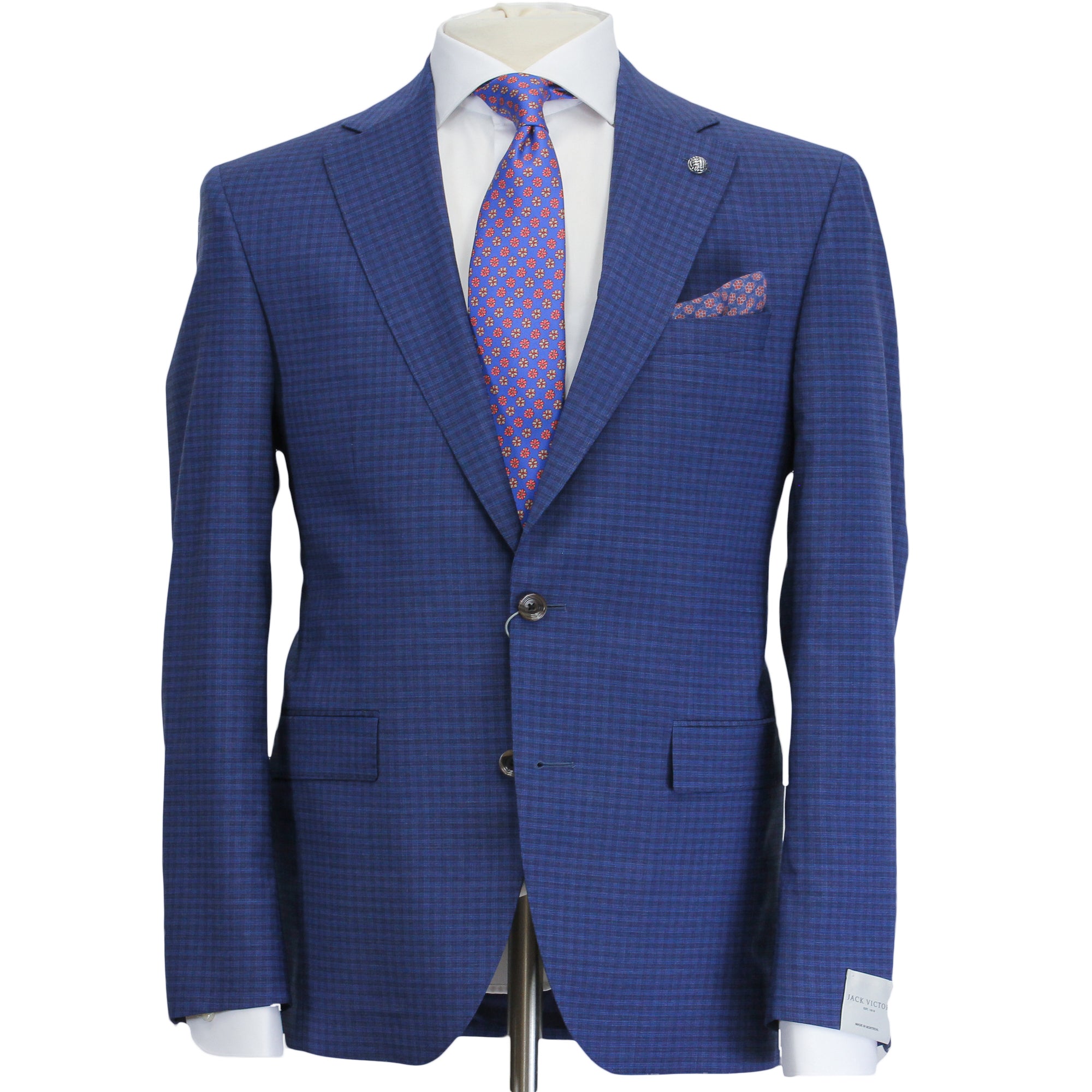 Blue Neat Check Esprit Modern Fit Suit - Jack Victor - Boutique Jacques International