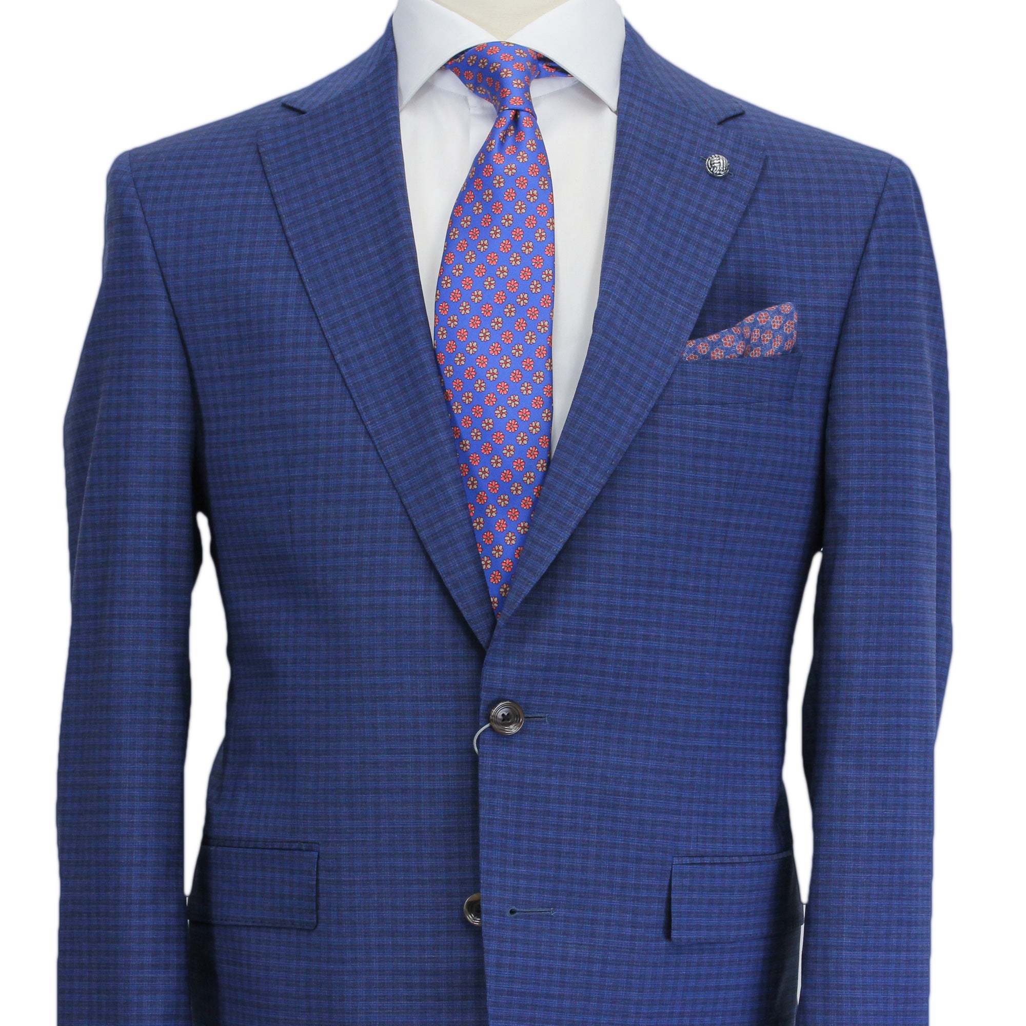 Blue Neat Check Esprit Modern Fit Suit - Jack Victor - Boutique Jacques International
