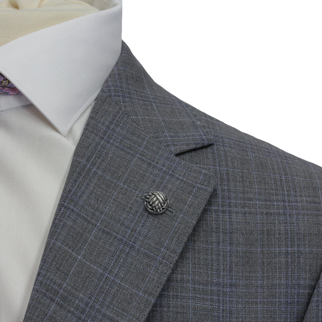 Gray with Blue Check Esprit Modern Fit Wool Suit - Jack Victor - Boutique Jacques International
