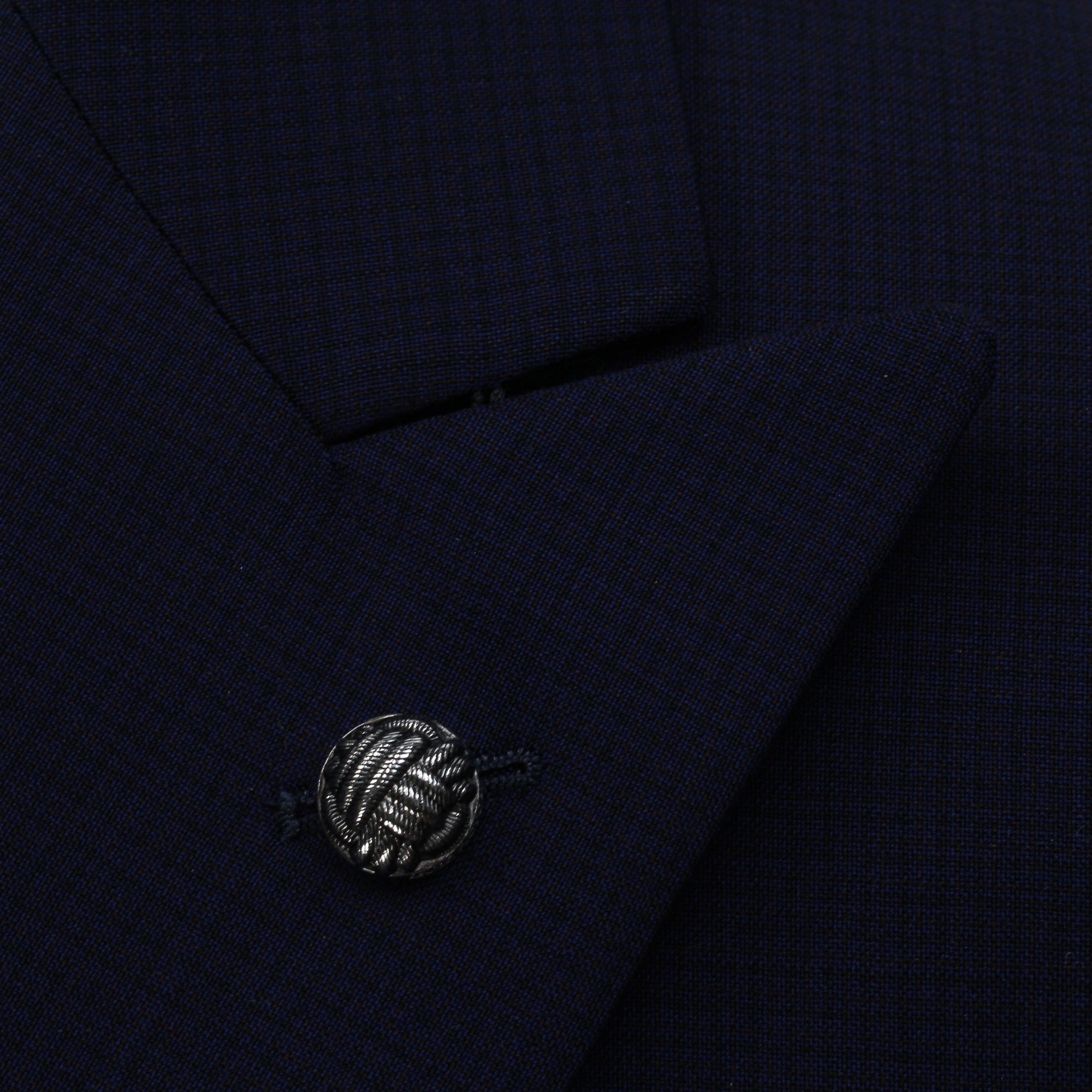 Blue Neat Check Peak Lapel Engel Modern Fit Wool Suit - Jack Victor