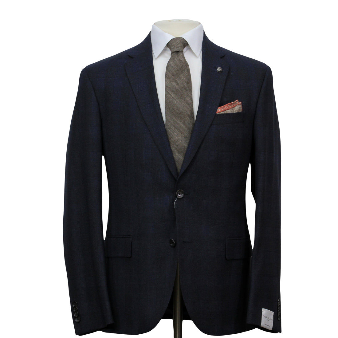 Navy Tonal Glen Check Drago Wool Fraser Slim Fit Suit