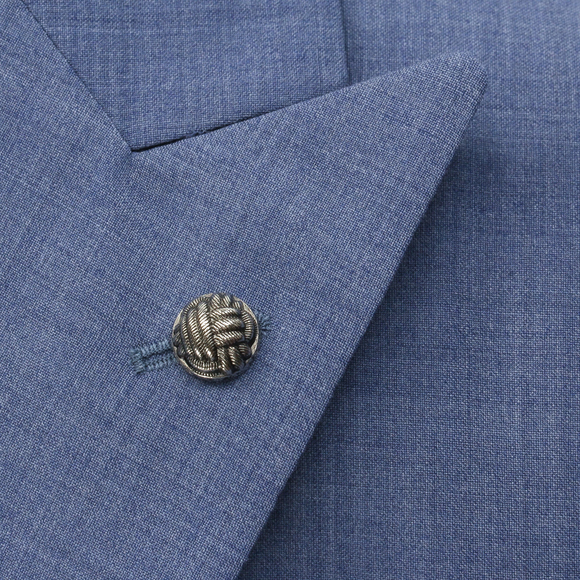 Light Blue Neat Peak Lapel Engel Modern Fit Wool Suit - Jack