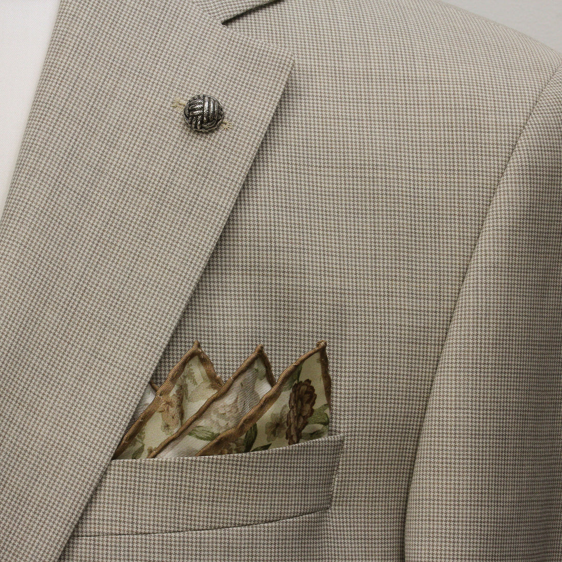 Oatmeal Micro-Houndstooth Super 100's Wool Esprit Modern Fit Suit - Jack Victor