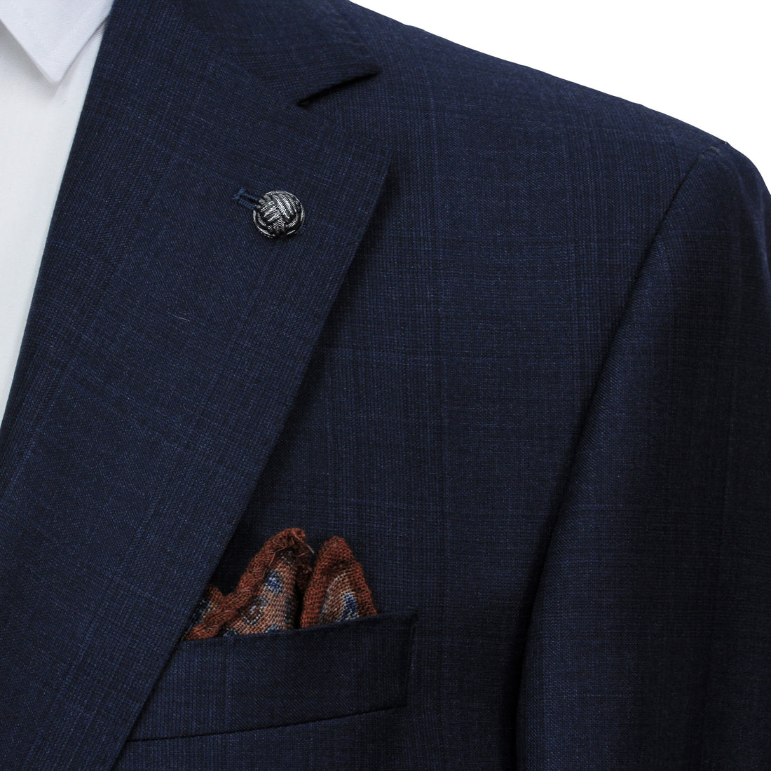 Dark Blue Check Super 170's Wool-Cashmere Modern Fit Suit - Jack Victor 1913