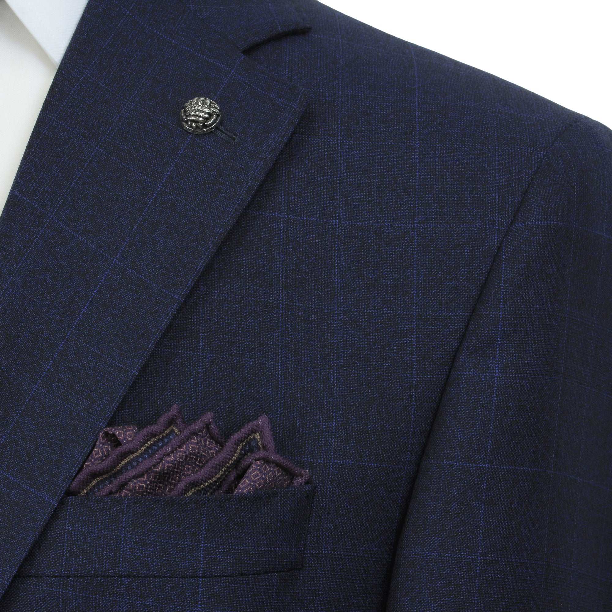 Blue Check Drago Wool Esprit Modern Fit Suit - Jack Victor