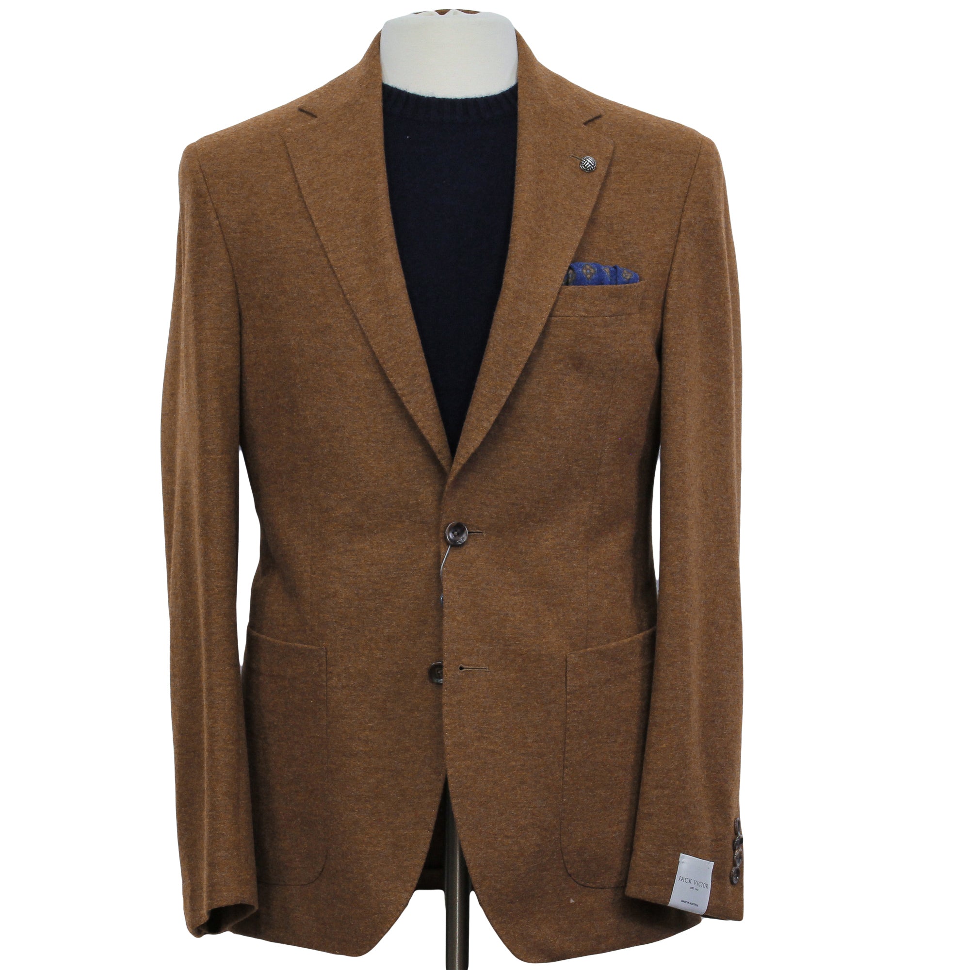Caramel Pure Knitted Cashmere Darwin Contemporary Fit Sport Jacket - Jack Victor