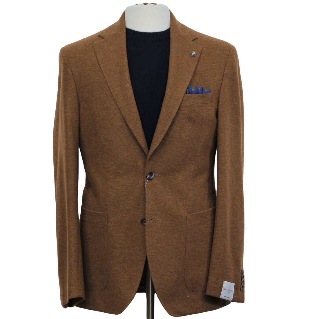 Caramel Pure Knitted Cashmere Darwin Contemporary Fit Sport Jacket - Jack Victor