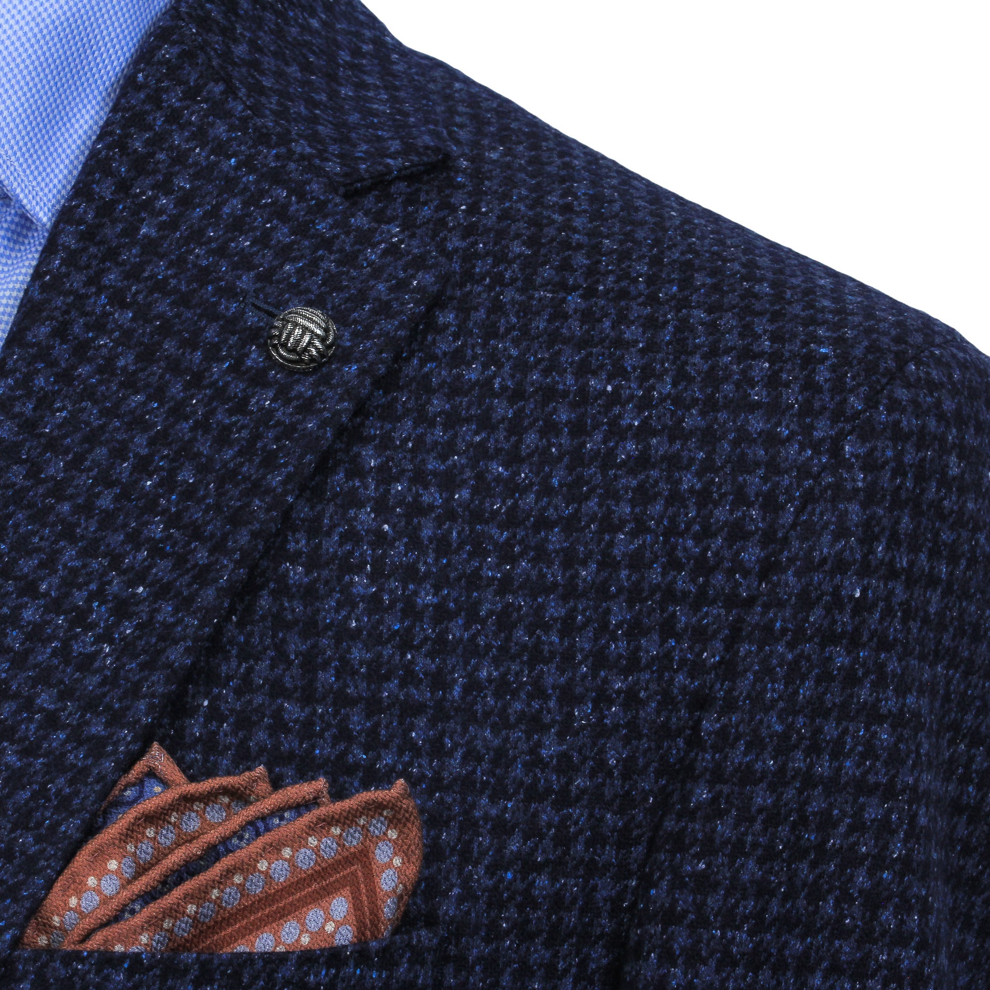 Blue Houndstooth Wool-Silk Hampton Contemporary Fit Sport Jacket - Jack Victor