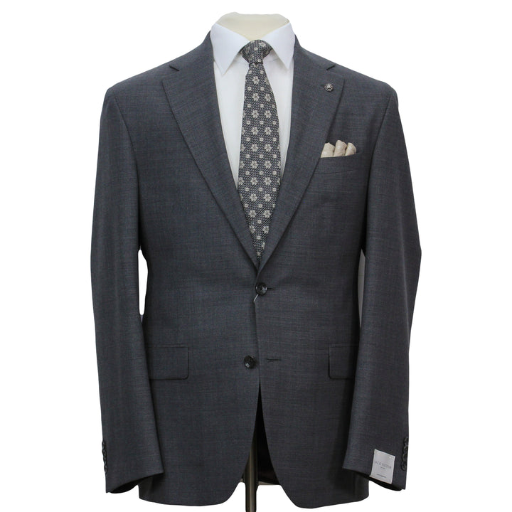 Charcoal Semi-Solid Wool Stretch Dean Contemporary Fit Suit - Jack Victor