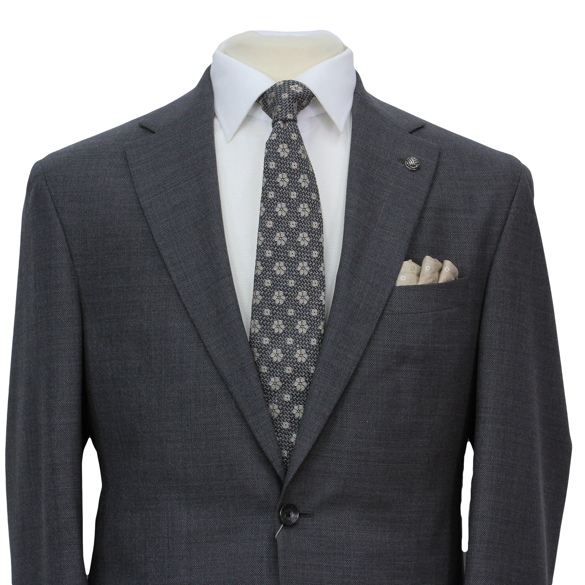Charcoal Semi-Solid Wool Stretch Dean Contemporary Fit Suit - Jack Victor