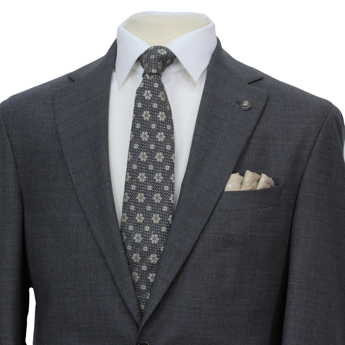 Charcoal Semi-Solid Wool Stretch Dean Contemporary Fit Suit - Jack Victor