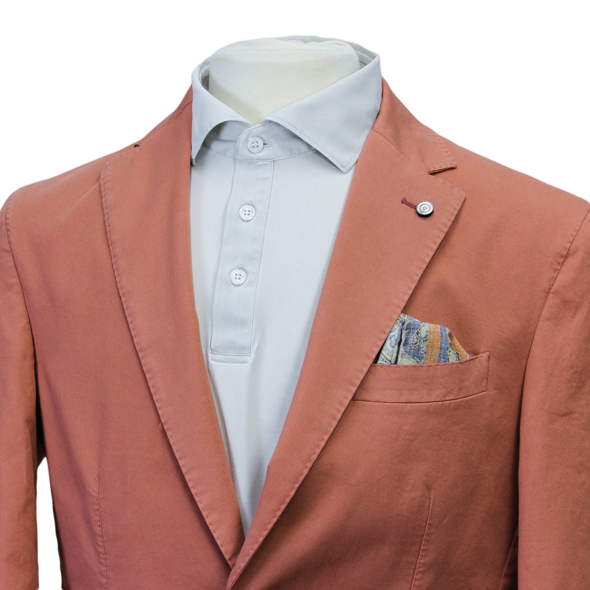 Coral Orange Eames Modern Fit Unconstructed Cotton Stretch Jacket - Jack Victor - Boutique Jacques International
