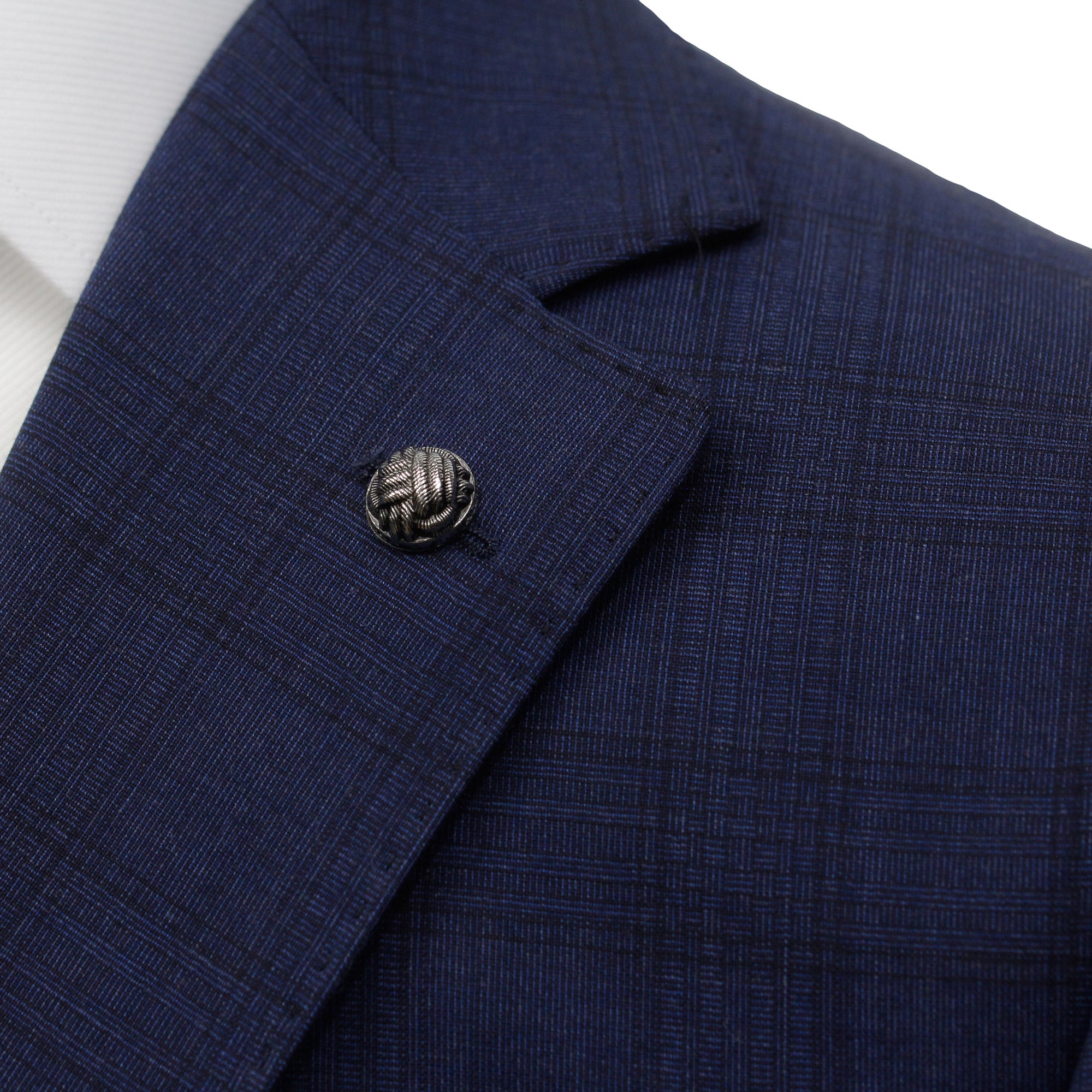 Deep Blue Check Modern Fit Esprit Super 110s Wool Suit - Jack Victor