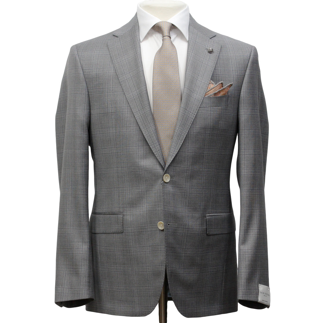 Mid-Gray Check Esprit Modern Fit Super 110s Wool Suit - Jack Victor