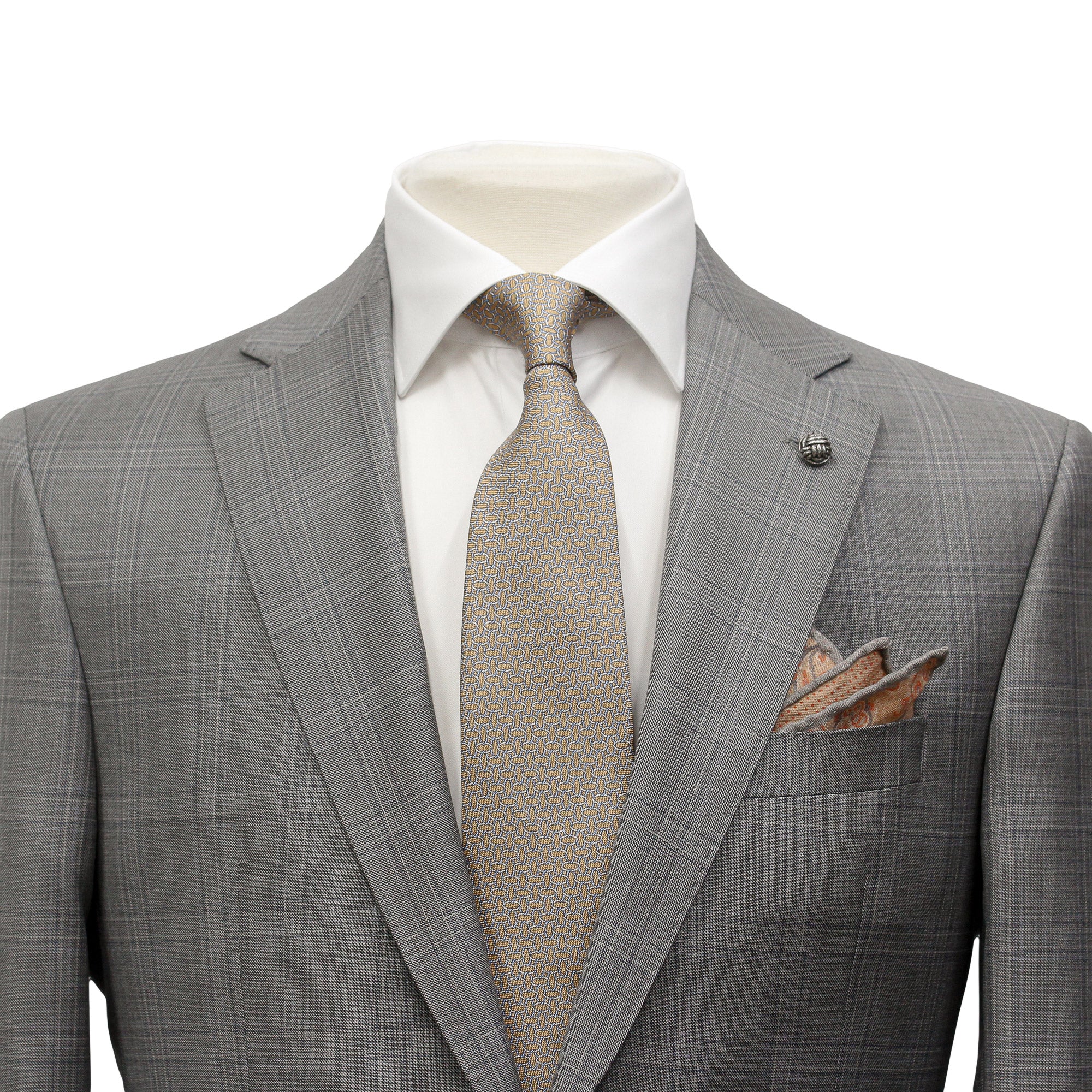 Mid-Gray Check Esprit Modern Fit Super 110s Wool Suit - Jack Victor