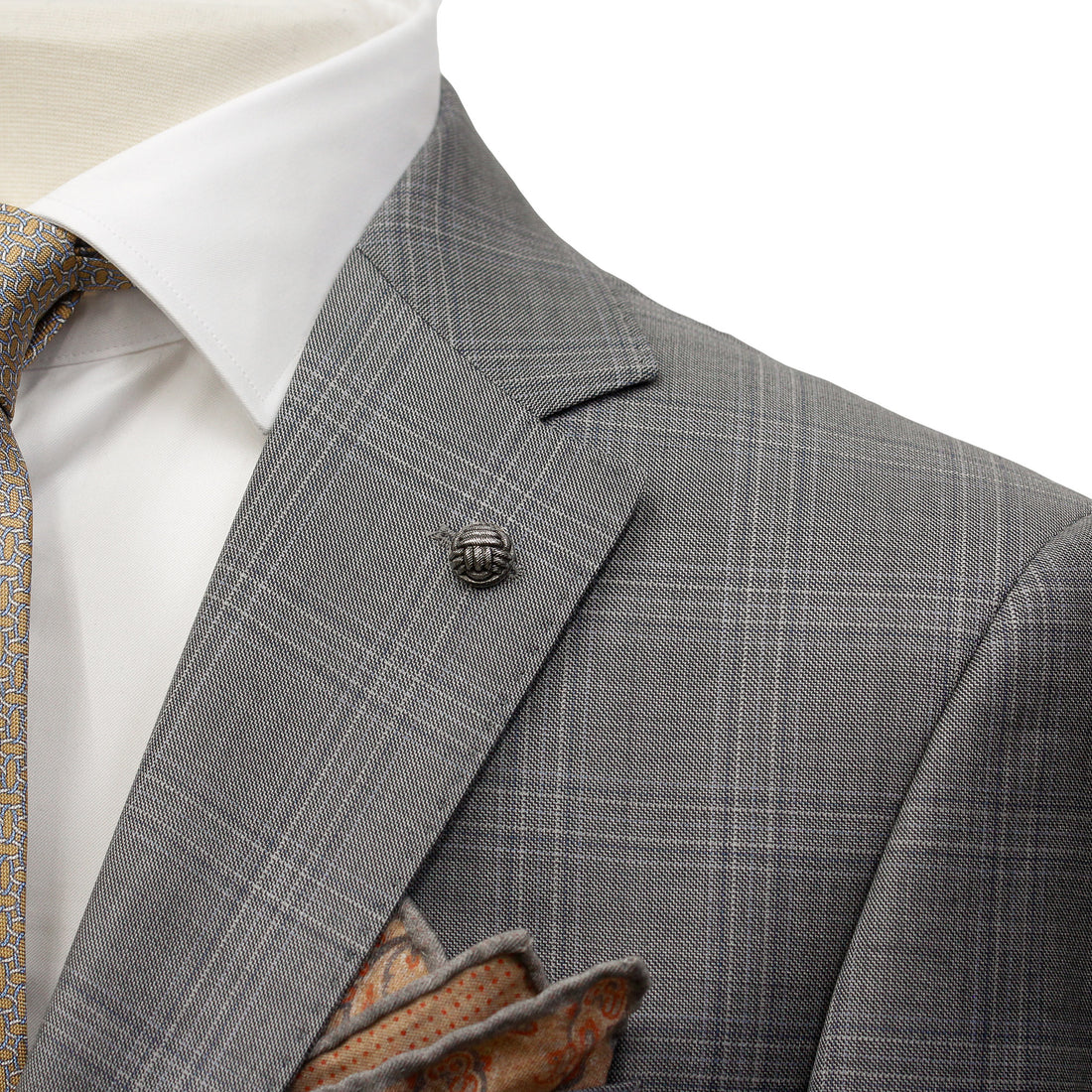 Mid-Gray Check Esprit Modern Fit Super 110s Wool Suit - Jack Victor