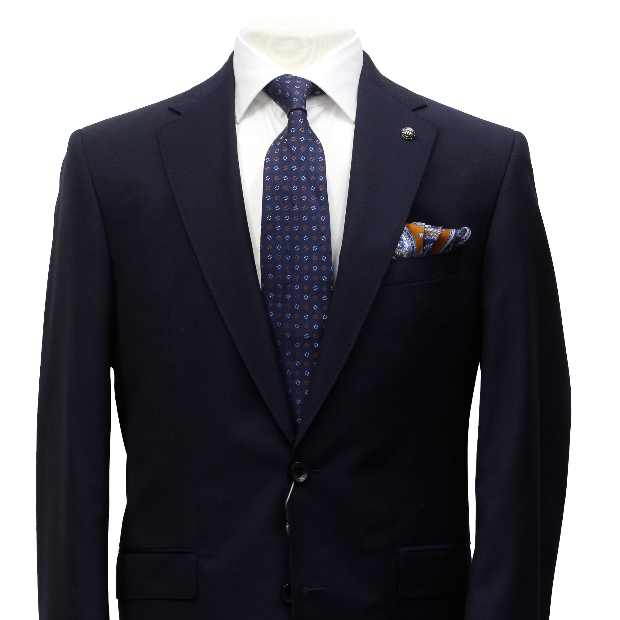 Solid Navy Esprit Modern Fit Super 110s Wool Suit - Jack Victor