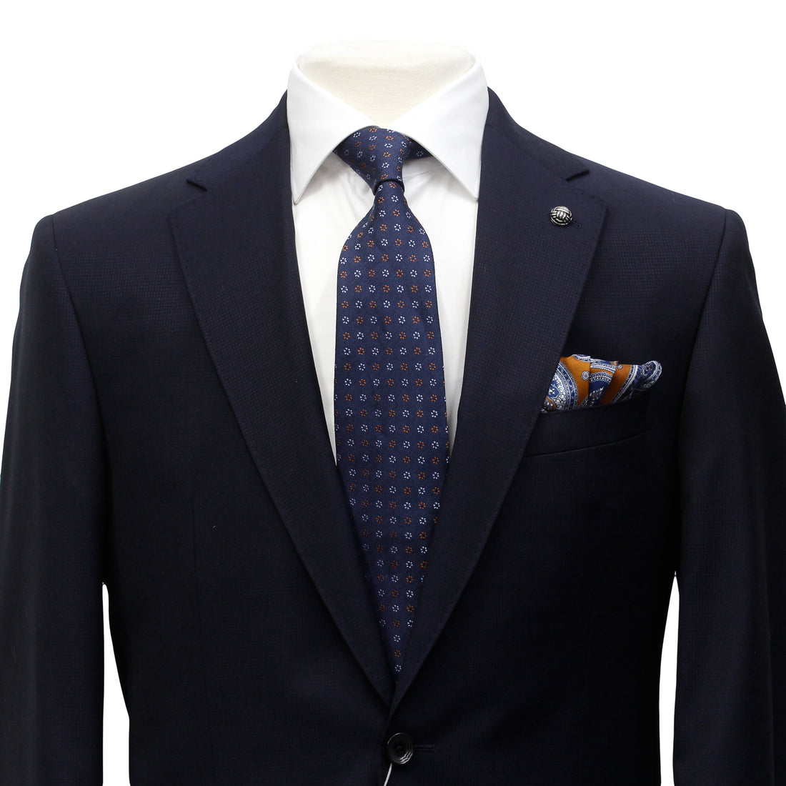 Solid Navy Esprit Modern Fit Super 110s Wool Suit - Jack Victor