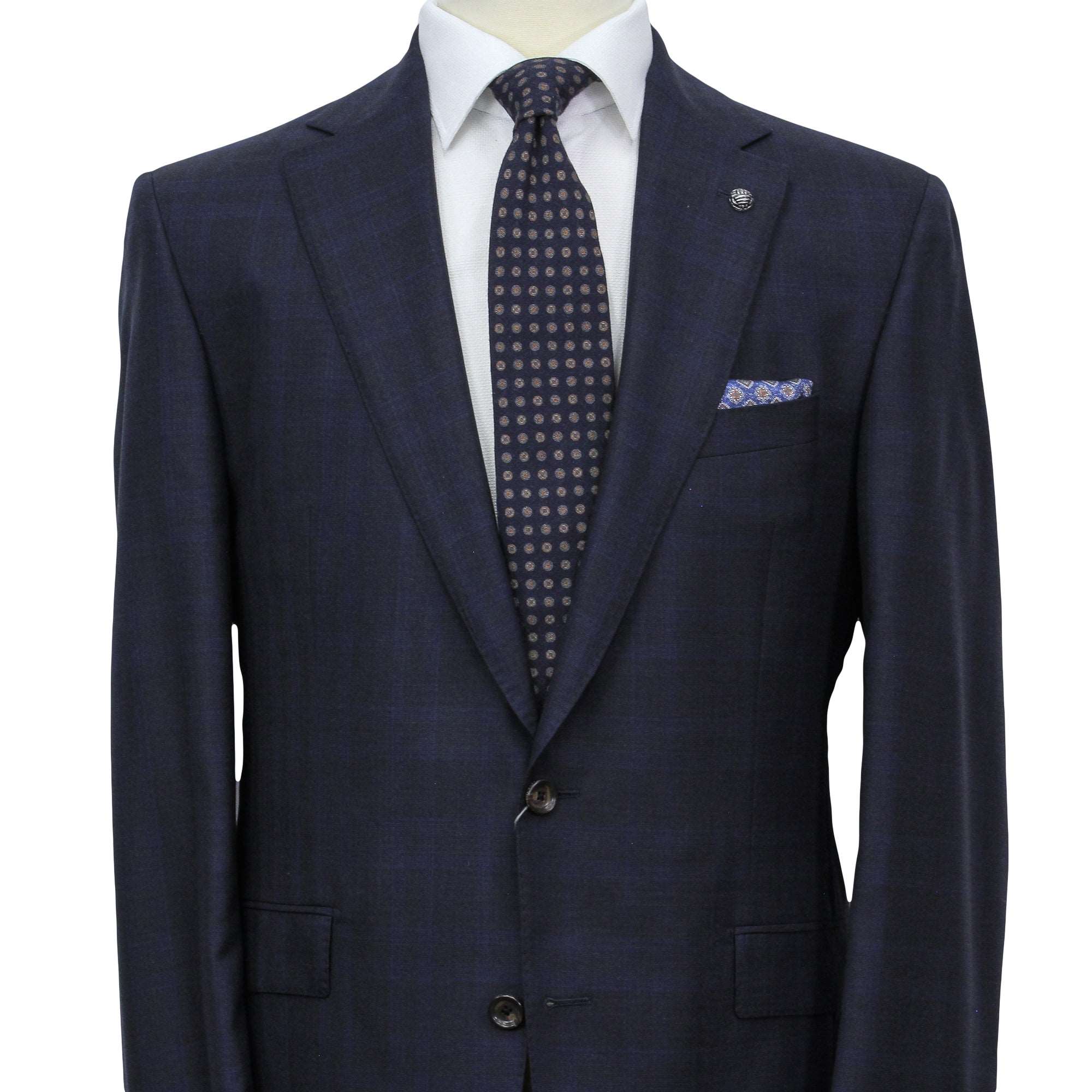 Blue Check Loro Piana Super 200's Wool Essence Modern Fit Suit - Jack Victor 1913