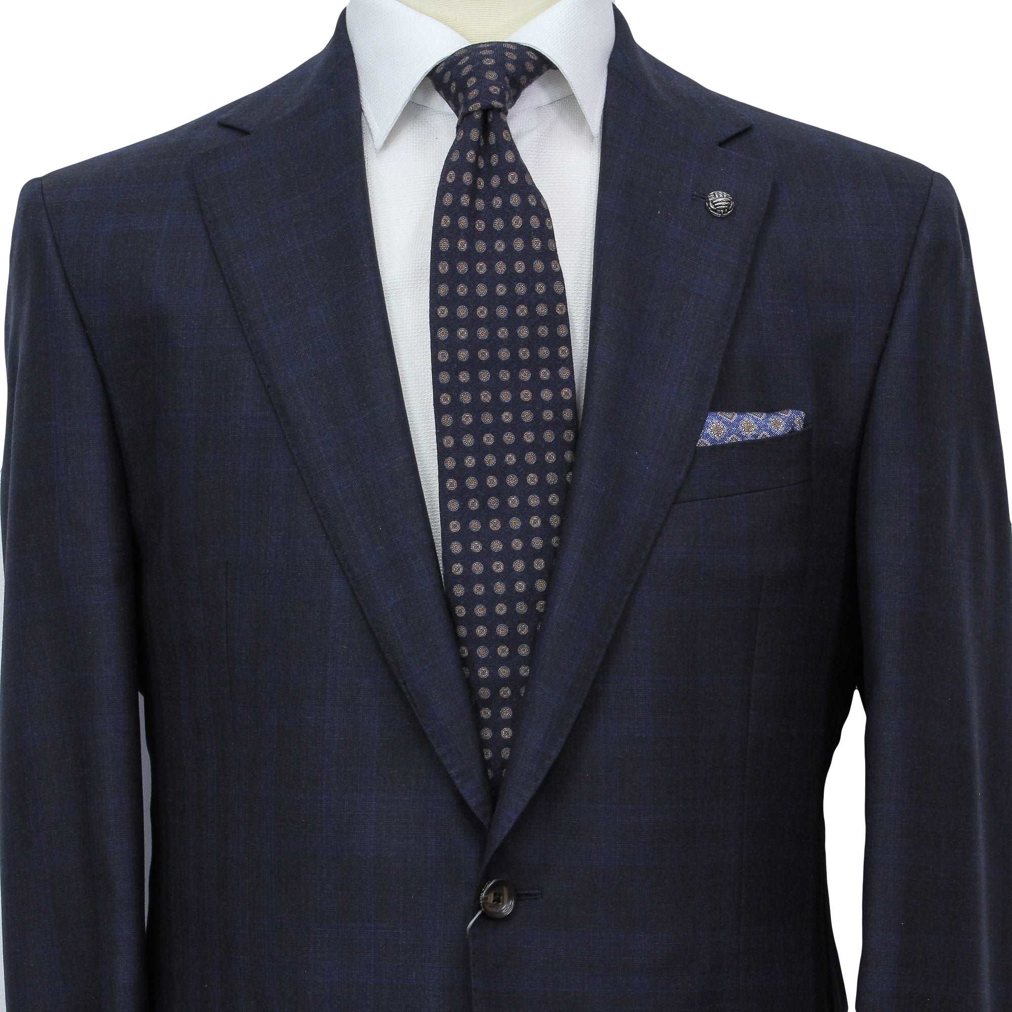 Blue Check Loro Piana Super 200's Wool Essence Modern Fit Suit - Jack Victor 1913