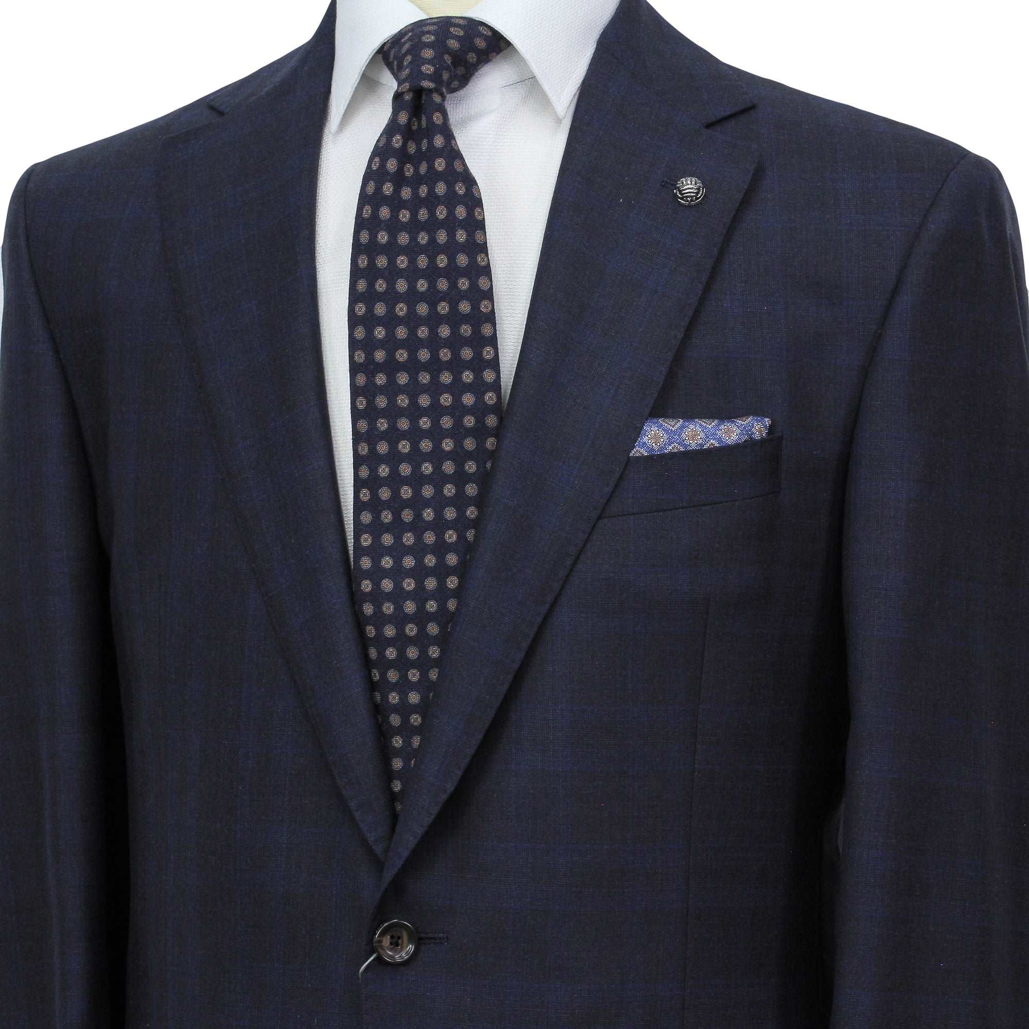 Blue Check Loro Piana Super 200's Wool Essence Modern Fit Suit - Jack Victor 1913