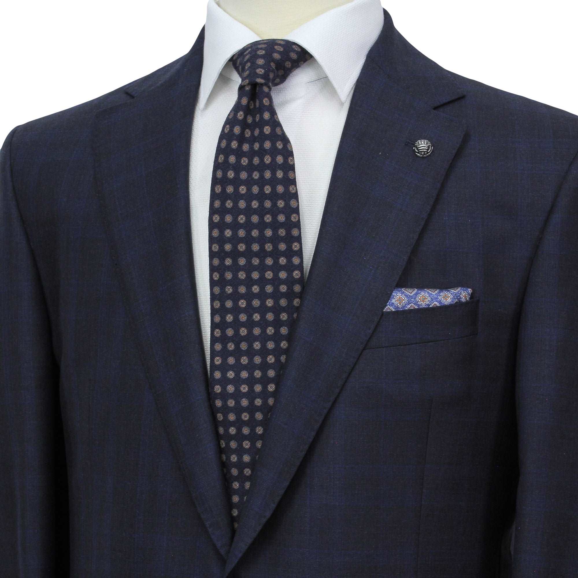 Blue Check Loro Piana Super 200's Wool Essence Modern Fit Suit - Jack Victor 1913