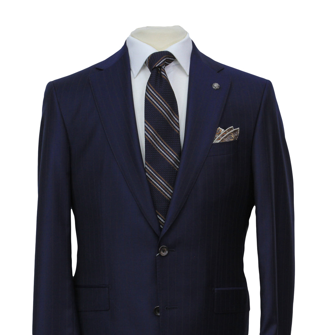 Blue Striped Loro Piana Super 170's Wool-Cashmere Modern Fit Suit - Jack Victor 1913