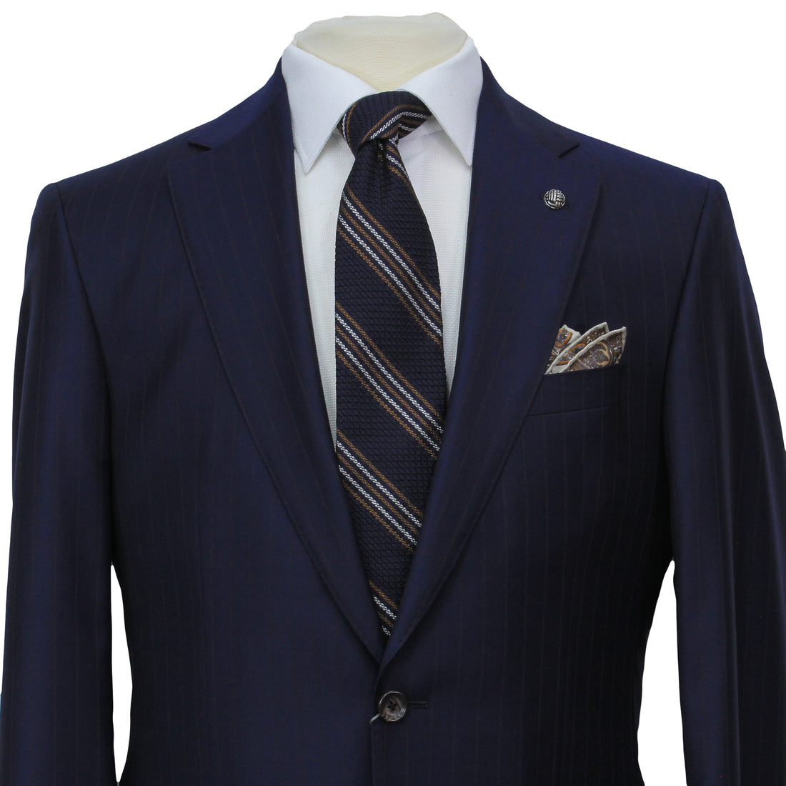 Blue Striped Loro Piana Super 170's Wool-Cashmere Modern Fit Suit - Jack Victor 1913