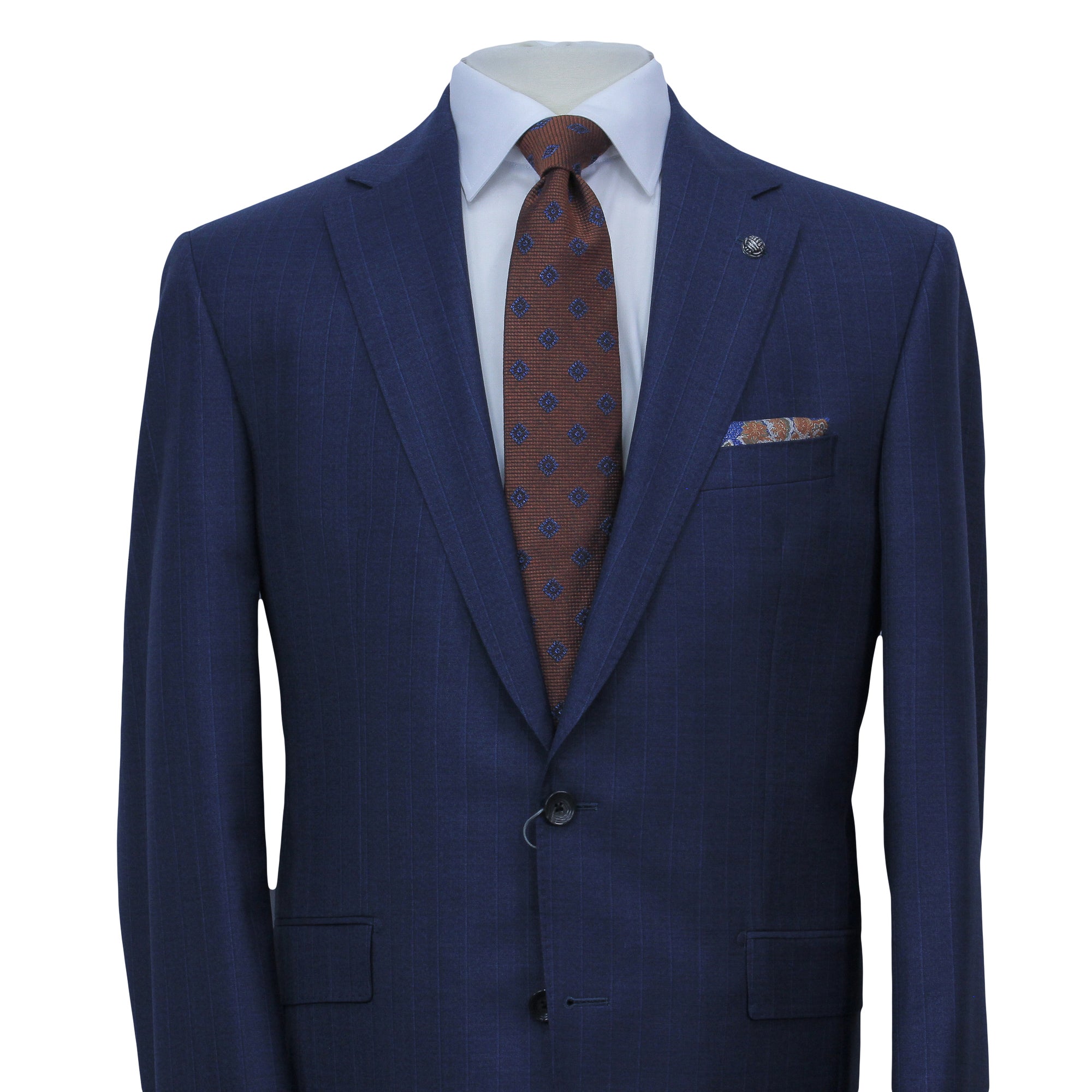 Blue Tonal Stripe Vitale Barberis Wool Essence Modern Fit Suit - Jack Victor 1913