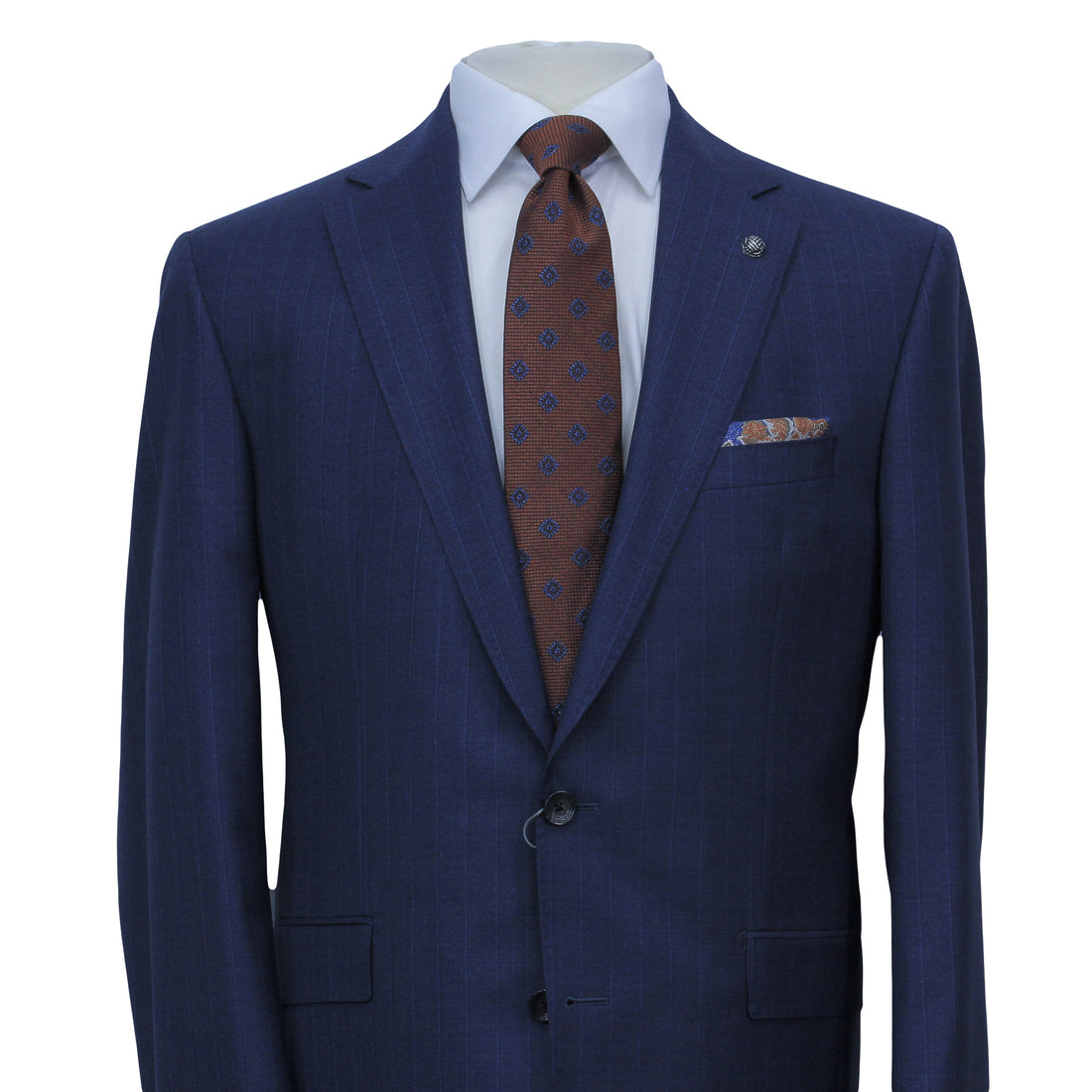 Blue Tonal Stripe Vitale Barberis Wool Essence Modern Fit Suit - Jack Victor 1913