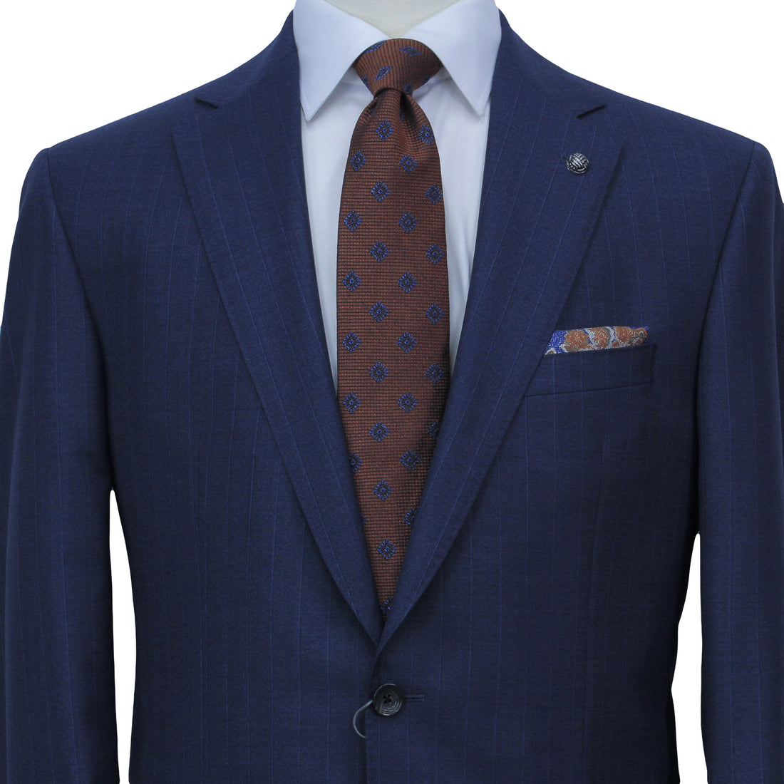 Blue Tonal Stripe Vitale Barberis Wool Essence Modern Fit Suit - Jack Victor 1913