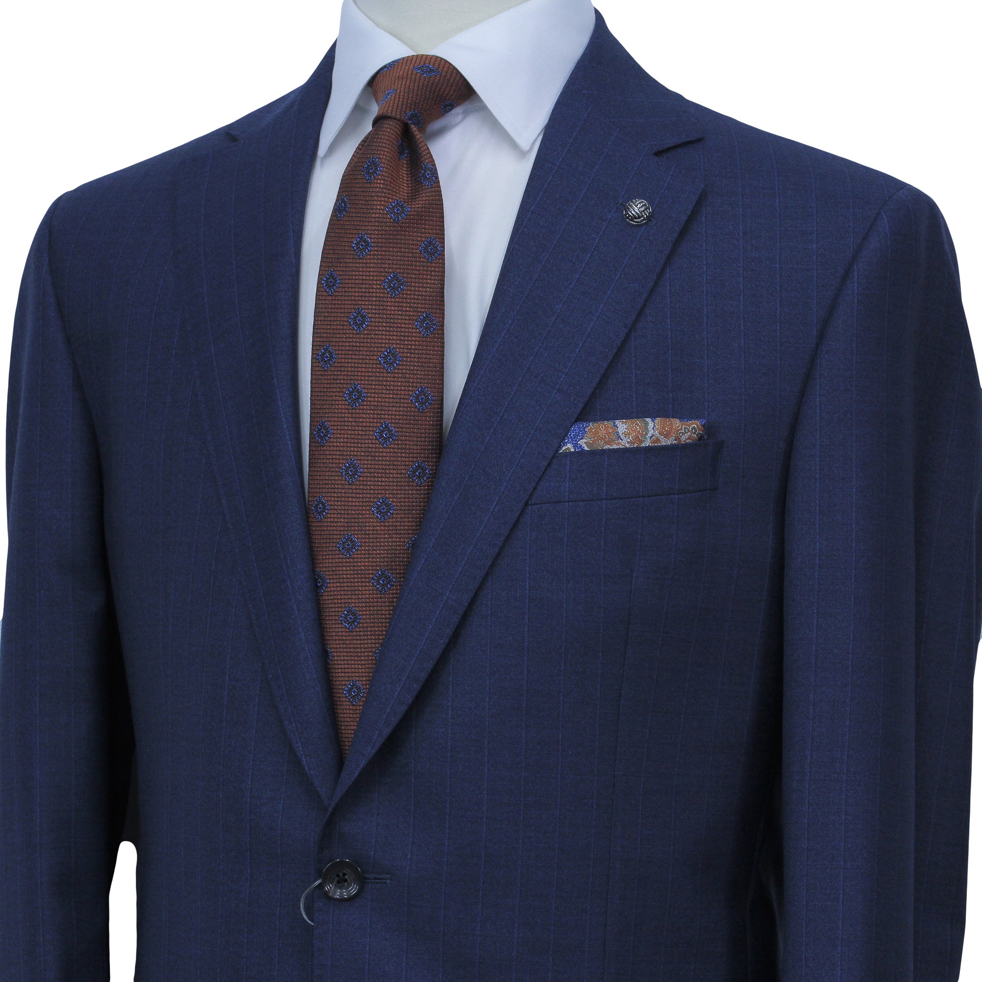 Blue Tonal Stripe Vitale Barberis Wool Essence Modern Fit Suit - Jack Victor 1913