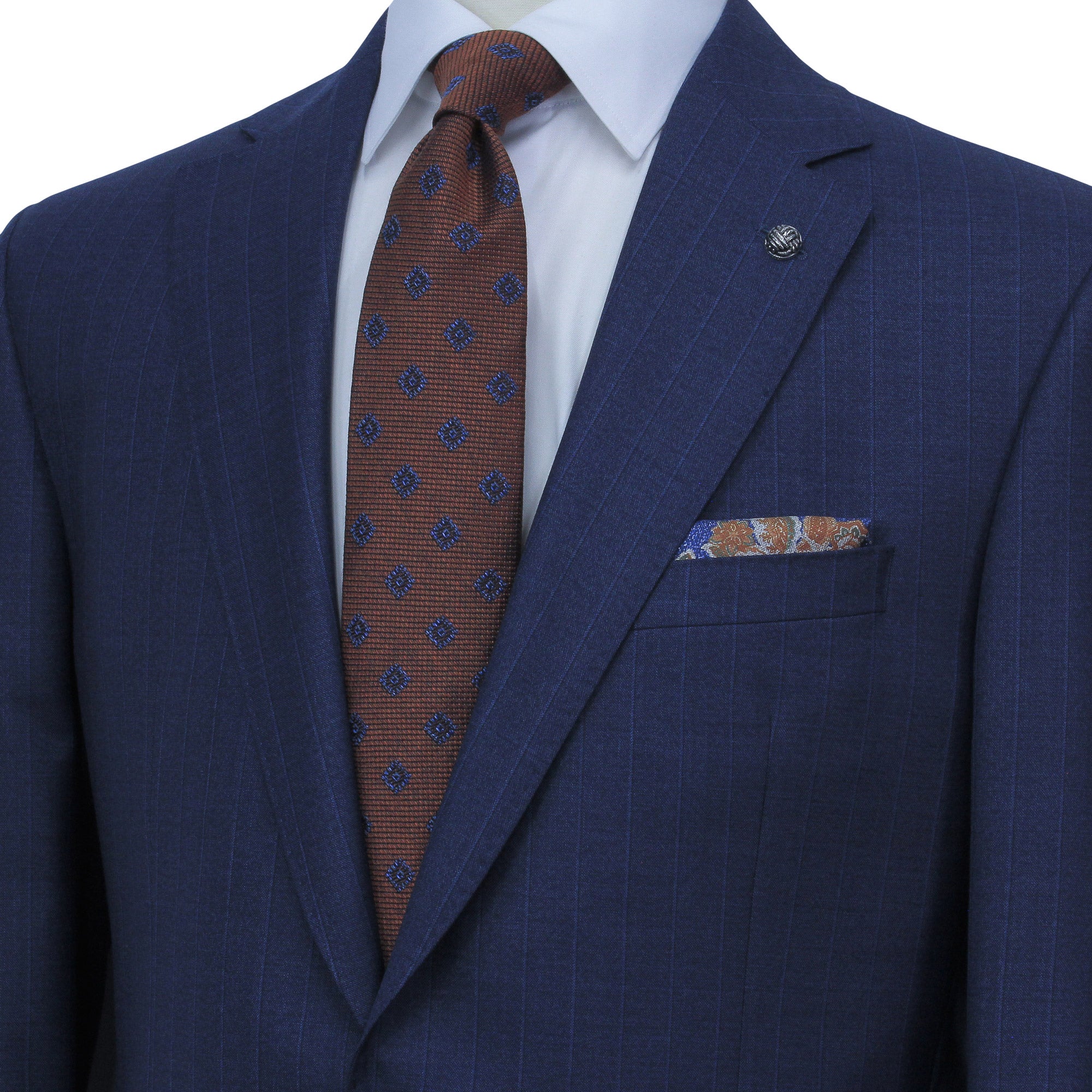 Blue Tonal Stripe Vitale Barberis Wool Essence Modern Fit Suit - Jack Victor 1913