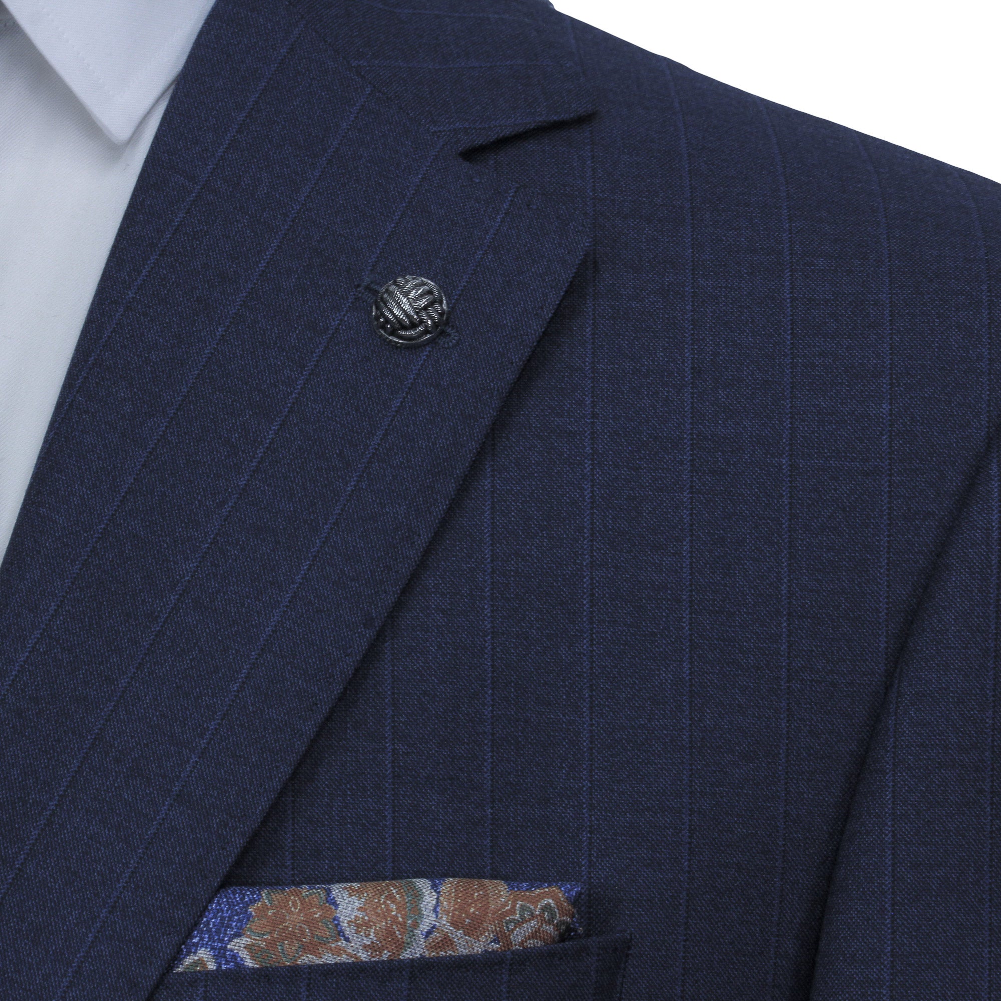 Blue Tonal Stripe Vitale Barberis Wool Essence Modern Fit Suit - Jack Victor 1913